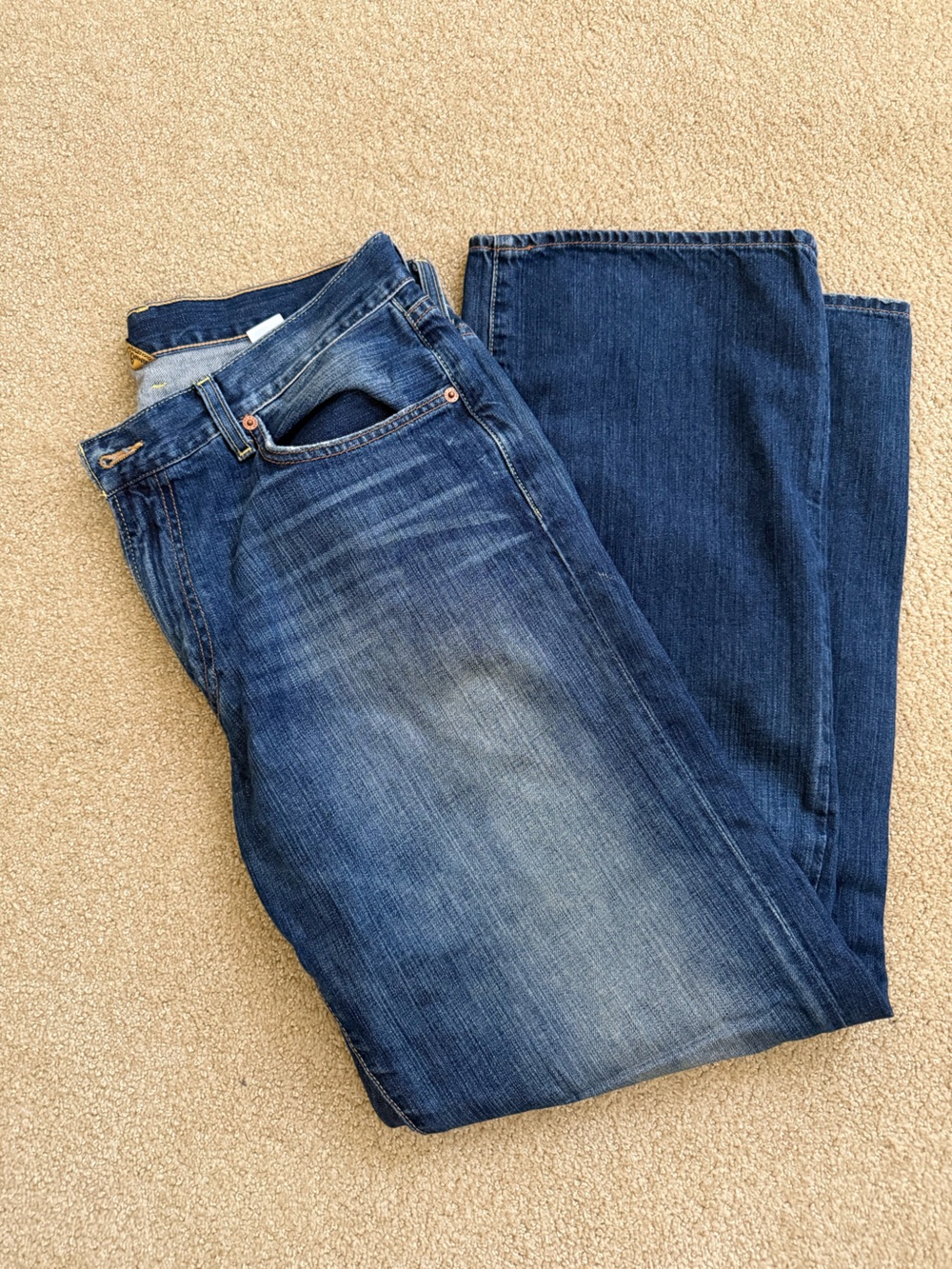 Lucky Brand Men's Blue Washed Denim Jeans Ashbury 181 Jean